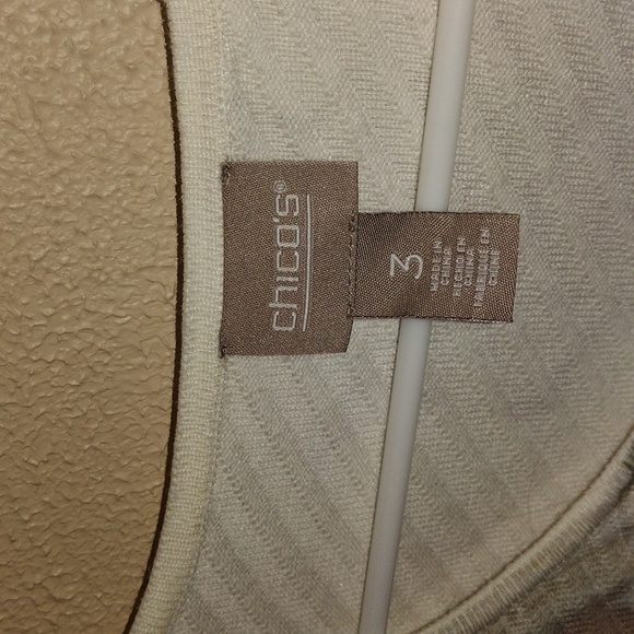 Chicos Abstract Textured 3/4 Sleeve Sweater 3/XL - Picture 4 of 6